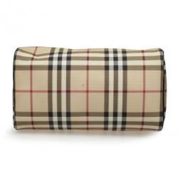 Pre Owned Burberry Brown Nova Check Bowling Bag