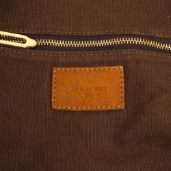 مملوكة مسبقًا Burberry Tan and House Check Drawstring Shoulder Bag