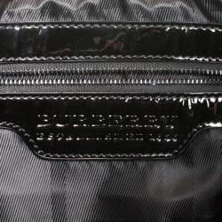 Pre Owned Burberry Black Patent Studded 'Brooke' Hobo