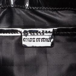 Pre Owned Burberry Black Patent Studded 'Brooke' Hobo