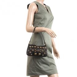 مملوكة مسبقًا Burberry Brown Leather Gold Studded Small Shoulder Bag