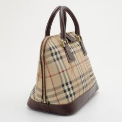Pre Owned Burberry Haymarket Domed Satchel