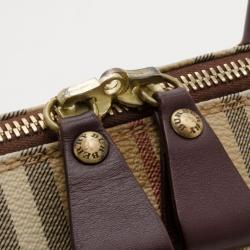 Pre Owned Burberry Haymarket Domed Satchel
