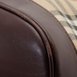 Pre Owned Burberry Haymarket Domed Satchel
