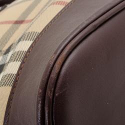 Pre Owned Burberry Haymarket Domed Satchel