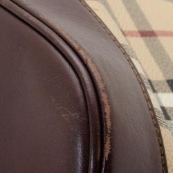 Pre Owned Burberry Haymarket Domed Satchel