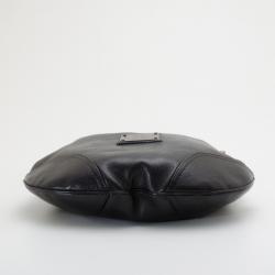 Pre Owned Burberry Black Leather Debossed Hobo