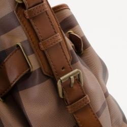 Pre Owned Burberry Brown Medium Smoked Check Hobo