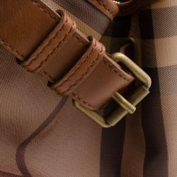 Pre Owned Burberry Brown Medium Smoked Check Hobo