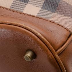 Pre Owned Burberry Brown Medium Smoked Check Hobo