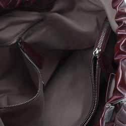 Pre Owned حقيبة بربري نوفاتشيك أحمر داكن برباط هوبو