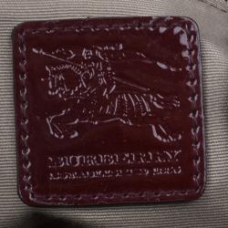 Pre Owned حقيبة بربري نوفاتشيك أحمر داكن برباط هوبو