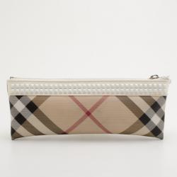 مملوكة مسبقًا Burberry Long Nova Check Checked Studded Trim Clutch
