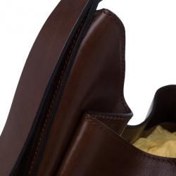 Pre Owned Burberry Brown Leather Bridle House Check Hobo