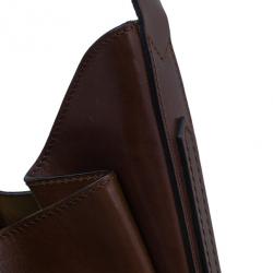 Pre Owned Burberry Brown Leather Bridle House Check Hobo