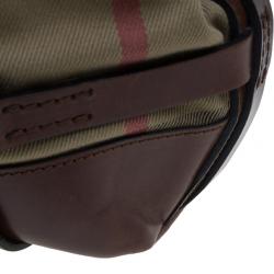Pre Owned Burberry Brown Leather Bridle House Check Hobo