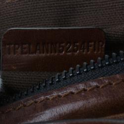 Pre Owned Burberry Brown Leather Bridle House Check Hobo