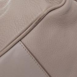 Pre Owned Burberry Beige Leather Drawstring Hobo Bag