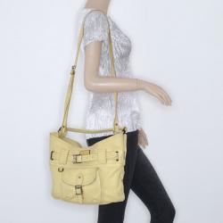 Pre Owned Burberry Beige Leather Multiple Pocket Shoulder Bag