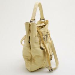 Pre Owned Burberry Beige Leather Multiple Pocket Shoulder Bag