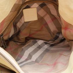 Pre Owned Burberry Beige Leather Multiple Pocket Shoulder Bag
