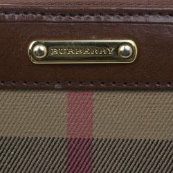 Pre Owned Burberry Brown Check Canvas Ziggy Zip Continental Wallet