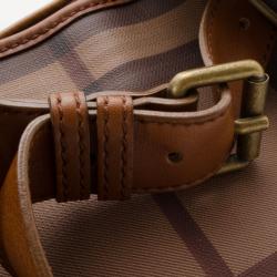 Pre Owned Burberry Gray Medium Smoked Check Hobo