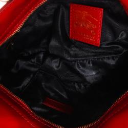 مملوكة مسبقًا Burberry Quilted Denim and Red Leather Trim Shoulder Bag 