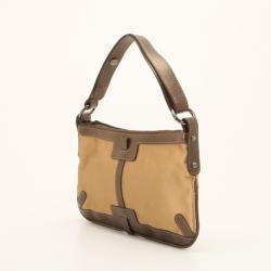 Pre Owned Burberry Gold Satin Shoulder Bag