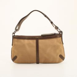 Pre Owned Burberry Gold Satin Shoulder Bag