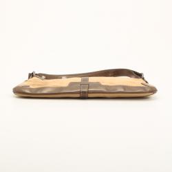 Pre Owned Burberry Gold Satin Shoulder Bag