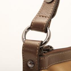 Pre Owned Burberry Gold Satin Shoulder Bag