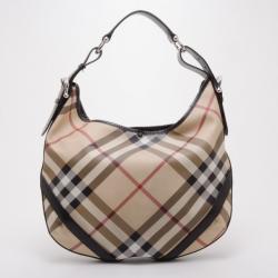 مملوكة مسبقًا Burberry Nova Check Hobo Handbag 