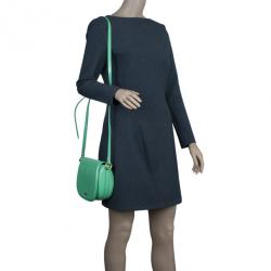 مملوكة مسبقًا Burberry Green Patent Leather Shoulder Bag