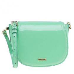 مملوكة مسبقًا Burberry Green Patent Leather Shoulder Bag