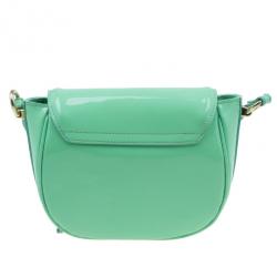 مملوكة مسبقًا Burberry Green Patent Leather Shoulder Bag