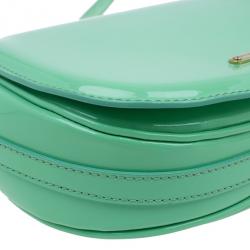 مملوكة مسبقًا Burberry Green Patent Leather Shoulder Bag