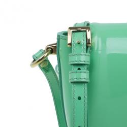 مملوكة مسبقًا Burberry Green Patent Leather Shoulder Bag