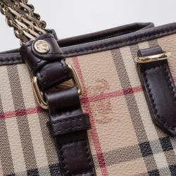 Pre Owned Burberry Haymarket Check Tote 