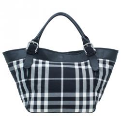 Burberry Black and White large Shopping Tote bag