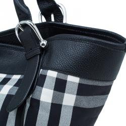 Burberry Black and White large Shopping Tote bag