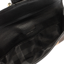 مملوكة مسبقًا Burberry Beige/Black House Check Canvas and Leather Continental Wallet