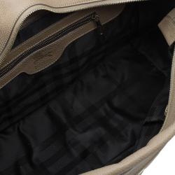 Pre Owned Burberry Cream Quilted House Check Manor Satchel Bag