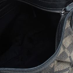 Pre Owned Burberry Grey Canvas Medium Shimmer Check Fairby Hobo Bag