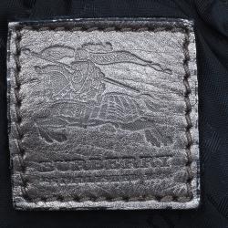 مملوكة مسبقًا Burberry Metallic Grey Leather Degrade Lace Large Avondale Bag