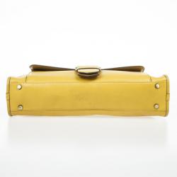 Pre Owned Burberry Mustard Leather Satchel