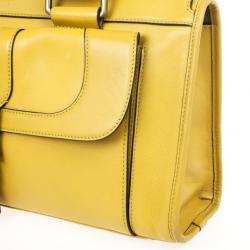 Pre Owned Burberry Mustard Leather Satchel