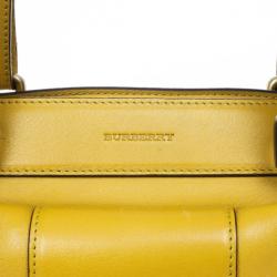 Pre Owned Burberry Mustard Leather Satchel