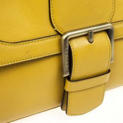 Pre Owned Burberry Mustard Leather Satchel
