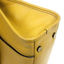 Pre Owned Burberry Mustard Leather Satchel